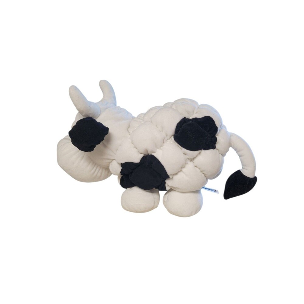 Vintage Commonwealth Puffy Cow Black & White Quilted Stuffed Animal 16" Soft